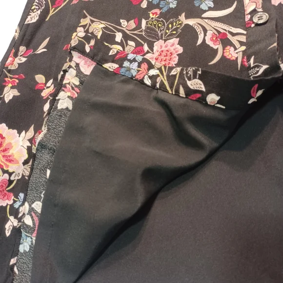 LOFT Black Maxi Skirt with Floral Design - Picture 3 of 5